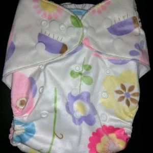New w/o tags Alva Minky Spring print cloth diaper